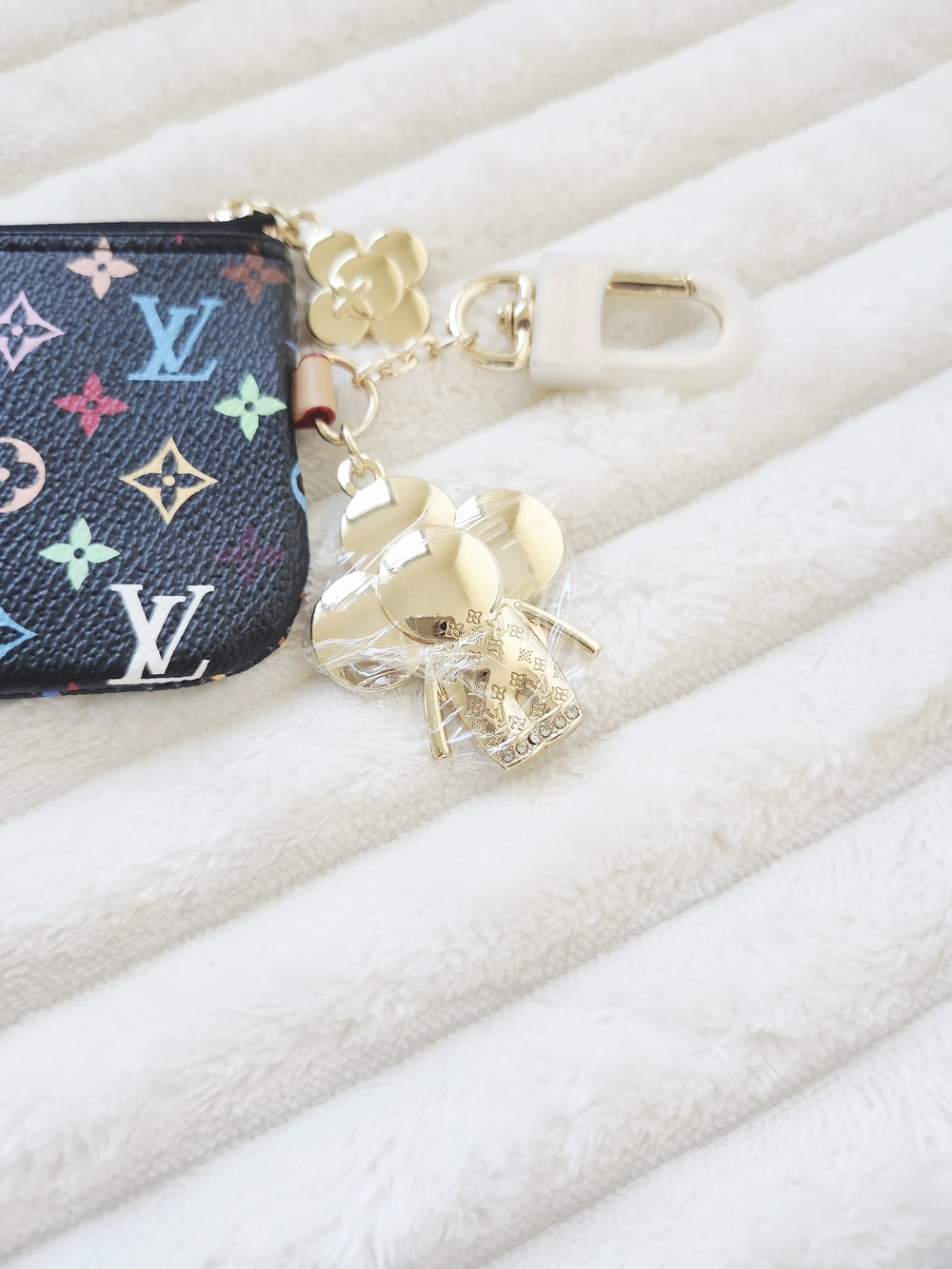Louis Vuitton Multicolore Monogram Pochette Cles Key Pouch Black Coin Case - Picture 5 of 7